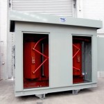 TMC TRANSFORMERS-Trasnformador seco encapsulado con interruptor de puesta a tierra 2113 KVA 22:0.581-0.581 kV dd0y11 IP43 para instalacion en exterior